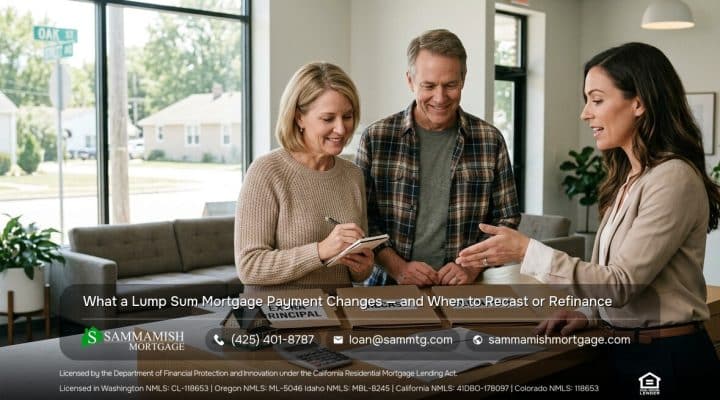 What a Lump Sum Mortgage Payment Changes — and When to Recast or Refinance