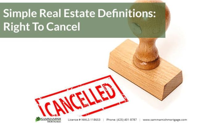 Simple Real Estate Definitions: Right To Cancel