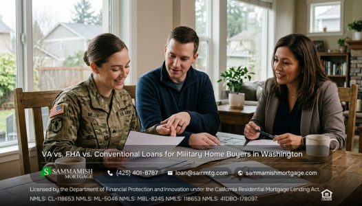 VA vs. FHA vs. Conventional Loans for Military Home Buyers in Washington